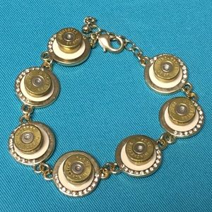 Creamy bullet casing bracelet